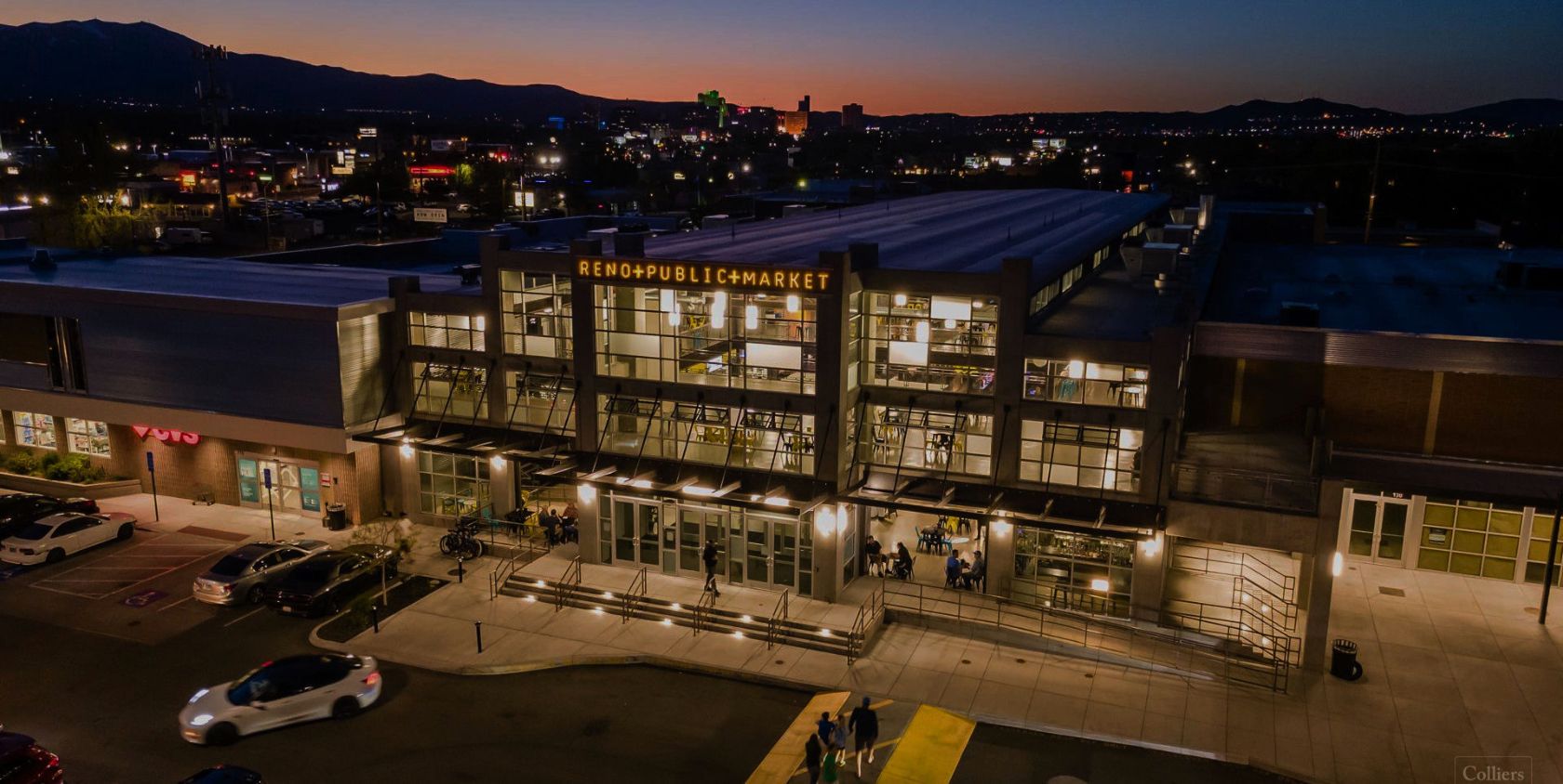 Reno Public Market at dusk
